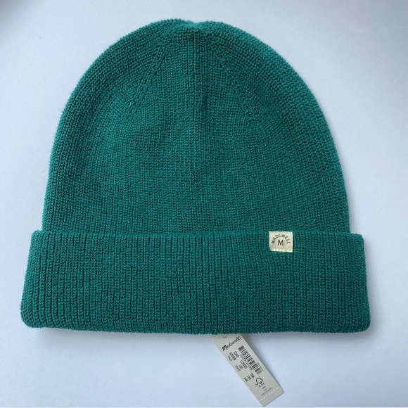 Madewell Resourced recycled cotton cuffed beanie in  malachite green NWT - Picture 1 of 3